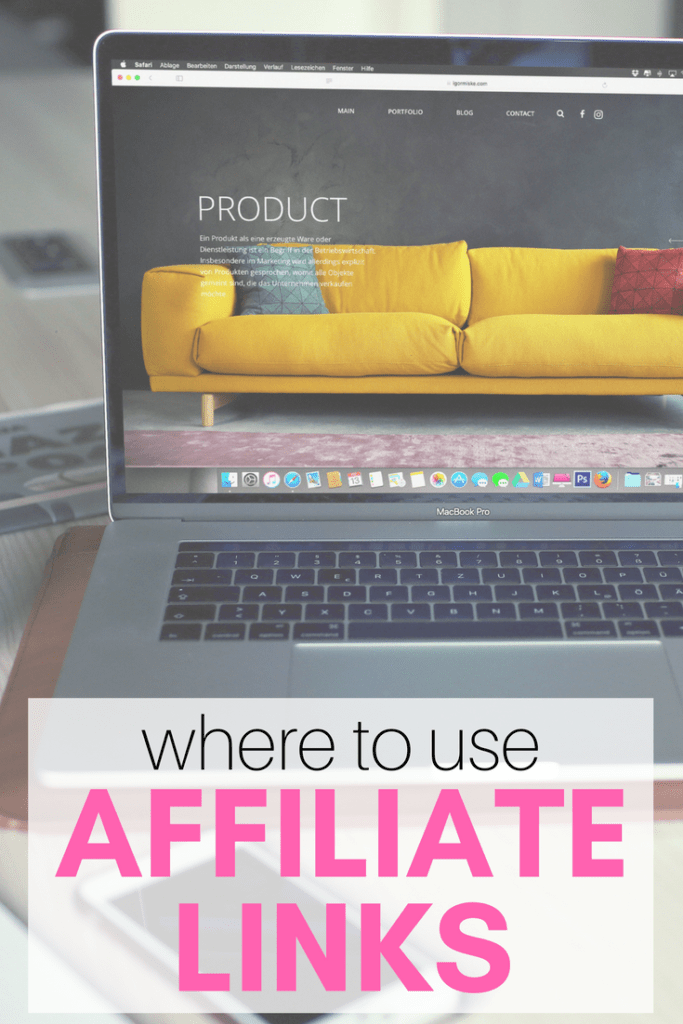 where to use affiliate links